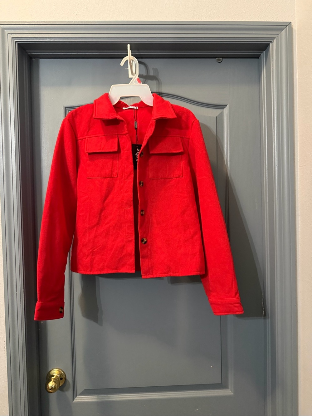 zeagoo Vibrant Red Utility Crop Jacket
